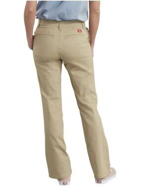 Dickies Women's Flat Front Stretch Twill Pant Slim Fit Bootcut Sz 14R